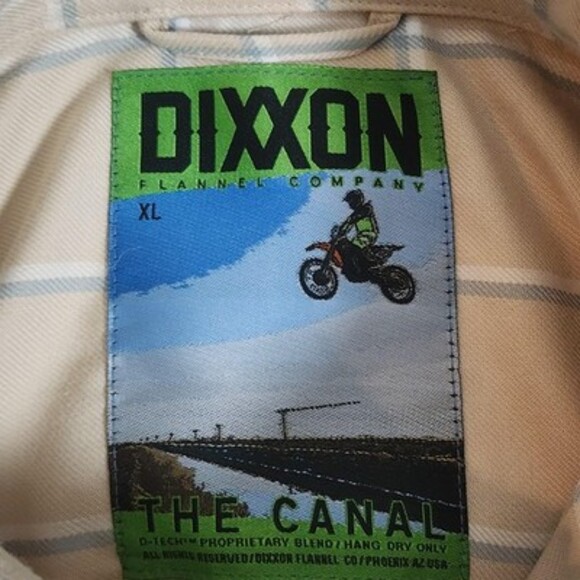 Dixxon Flannel Co Shirt Mens XL Tan Plaid The Canal Long Sleeve Button Front - Picture 6 of 11